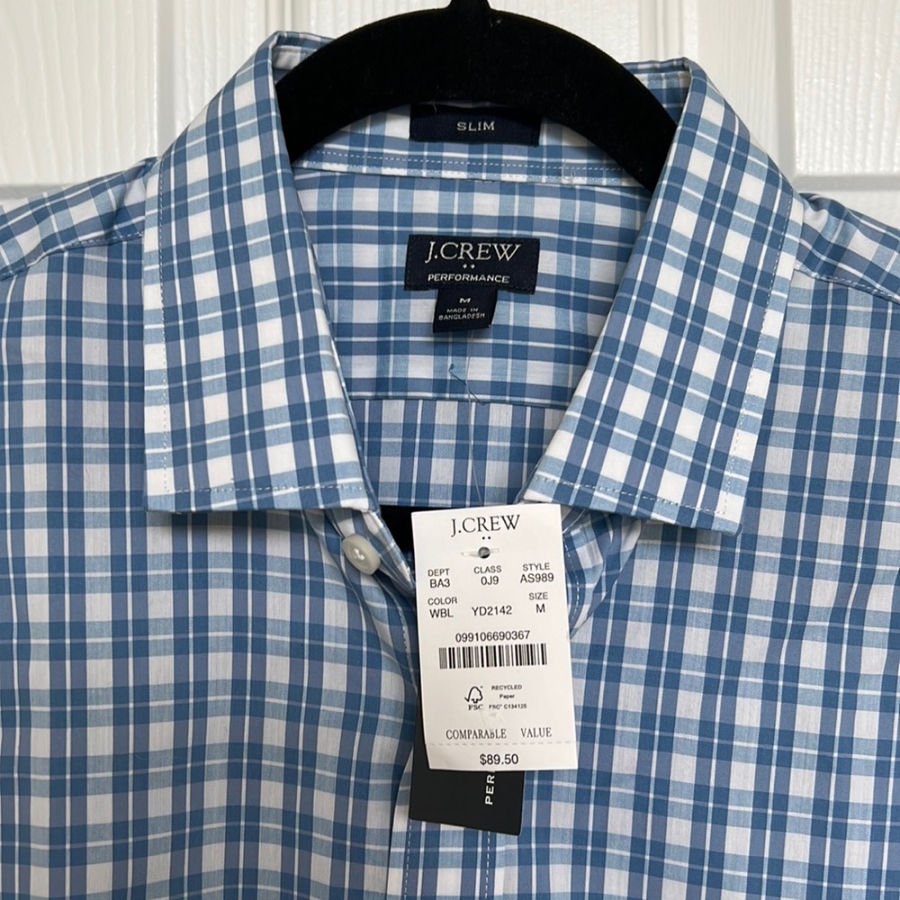 NWT- Slim Performance Dress Shirt- never worn J. Crew Factory- size Medium